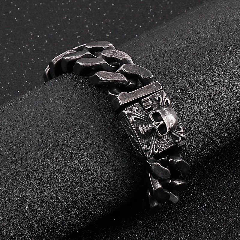 Men’s Heavy Punk Skull Cuban Bracelet