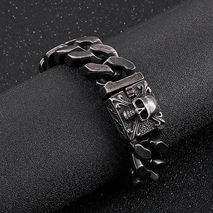 Men’s Heavy Punk Skull Cuban Bracelet