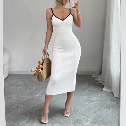 Spaghetti Strap Knit Midi Dress