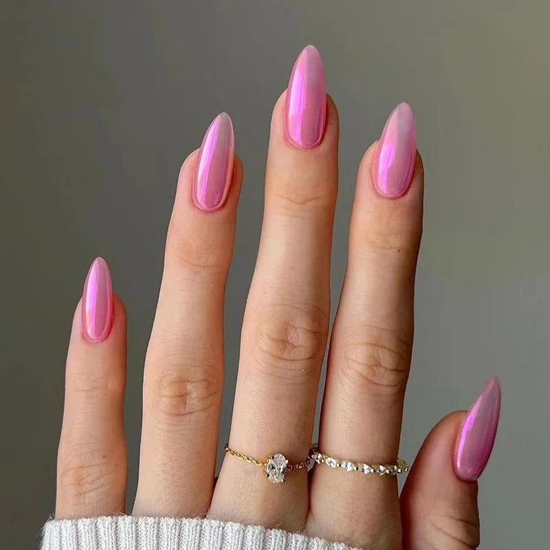 Wine Red Almond Press On Nails