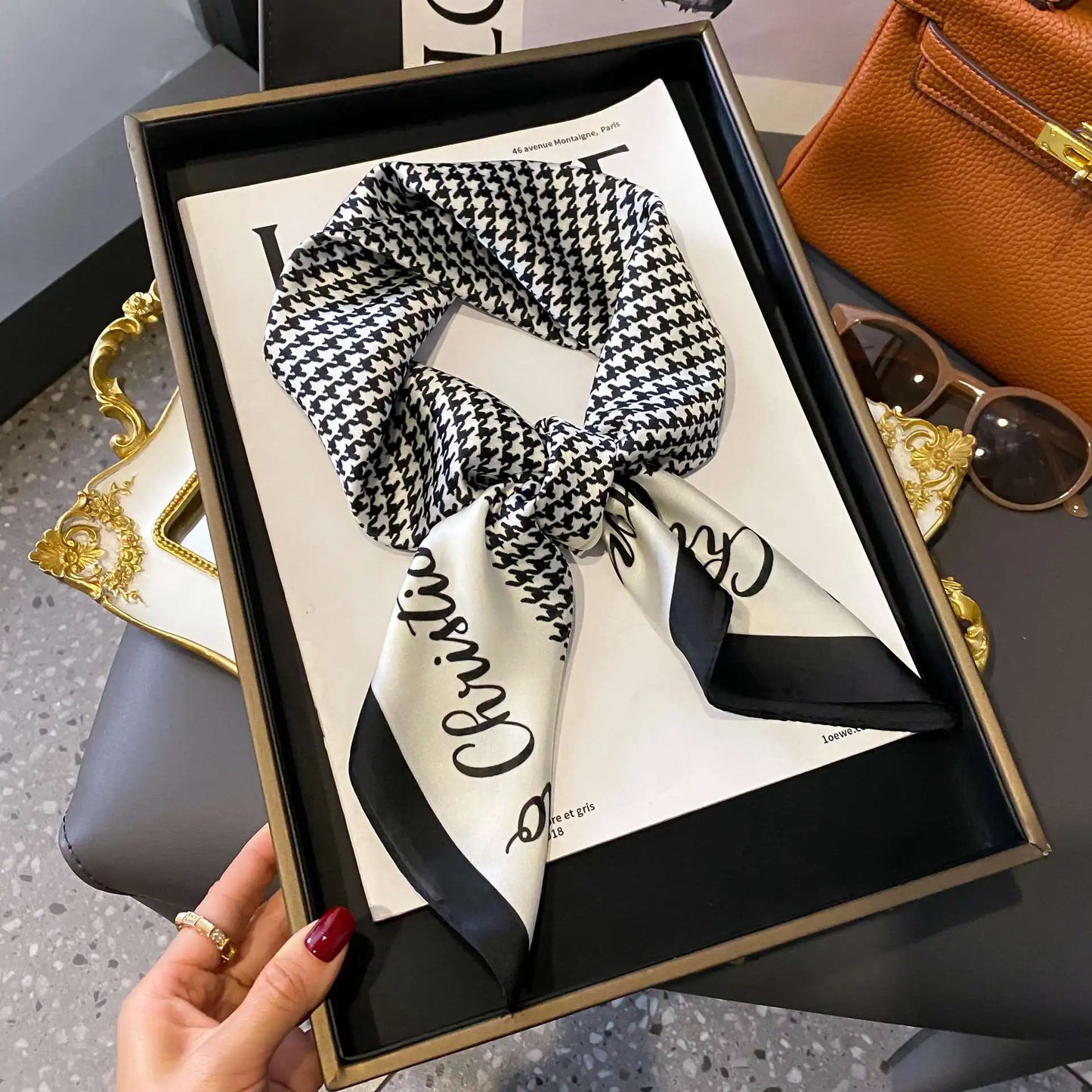 Luxury Silk Feel Square Scarf