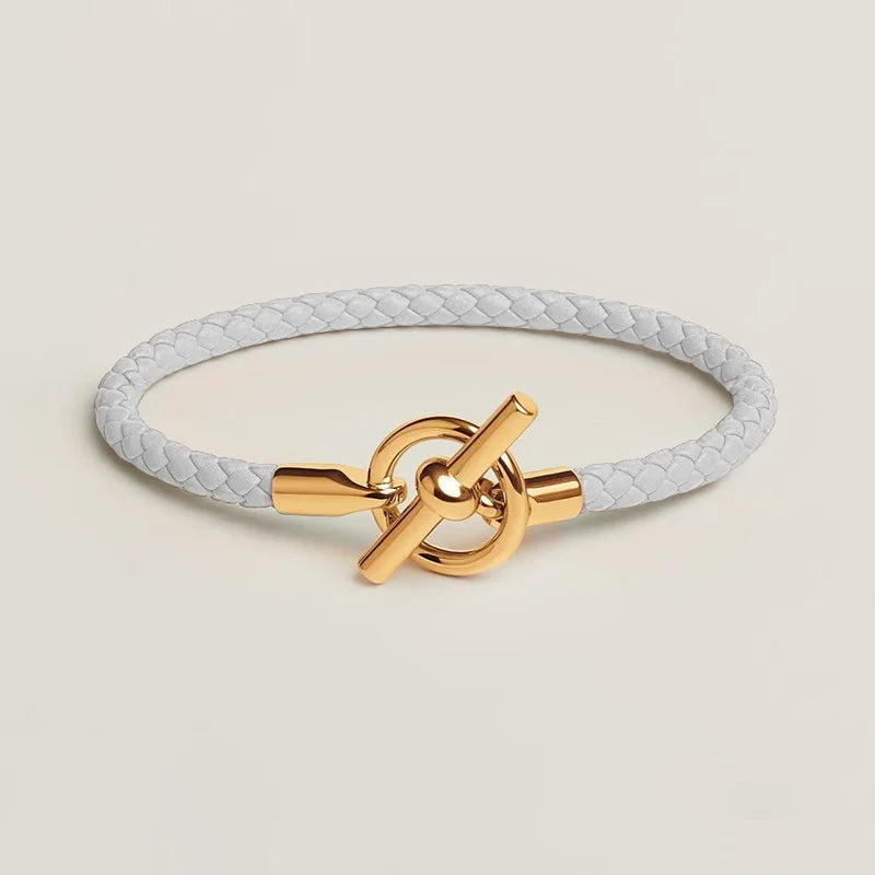 Executive Lock-Key Leather Bracelet