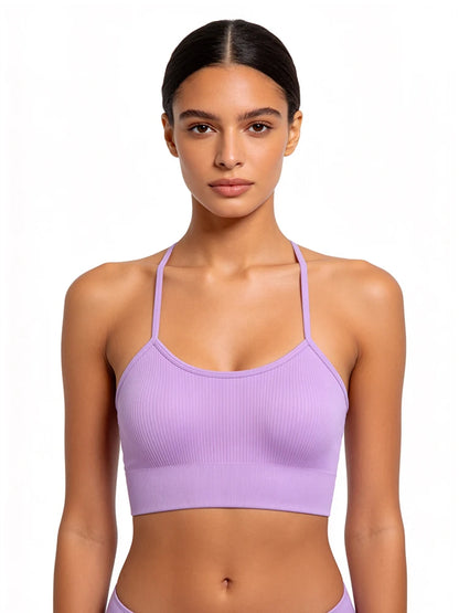 Ribbed Y-Back Padded Bra