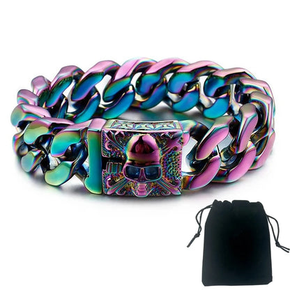 Men’s Heavy Punk Skull Cuban Bracelet