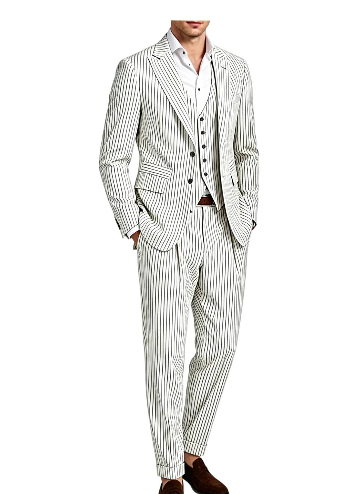 Pinstripe Three-Piece Formal Tuxedo