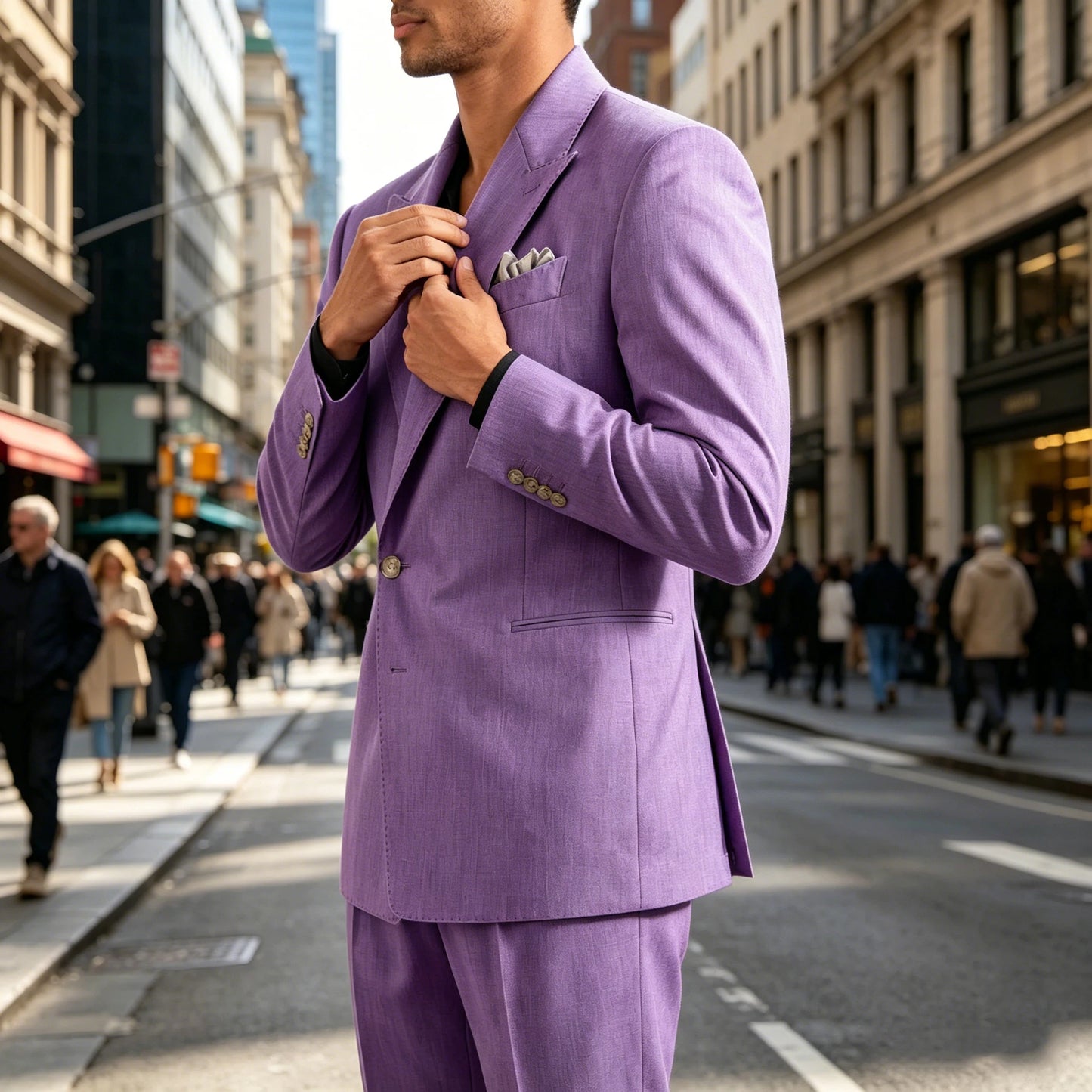 Linen Peak-Lapel Wedding Suit Set