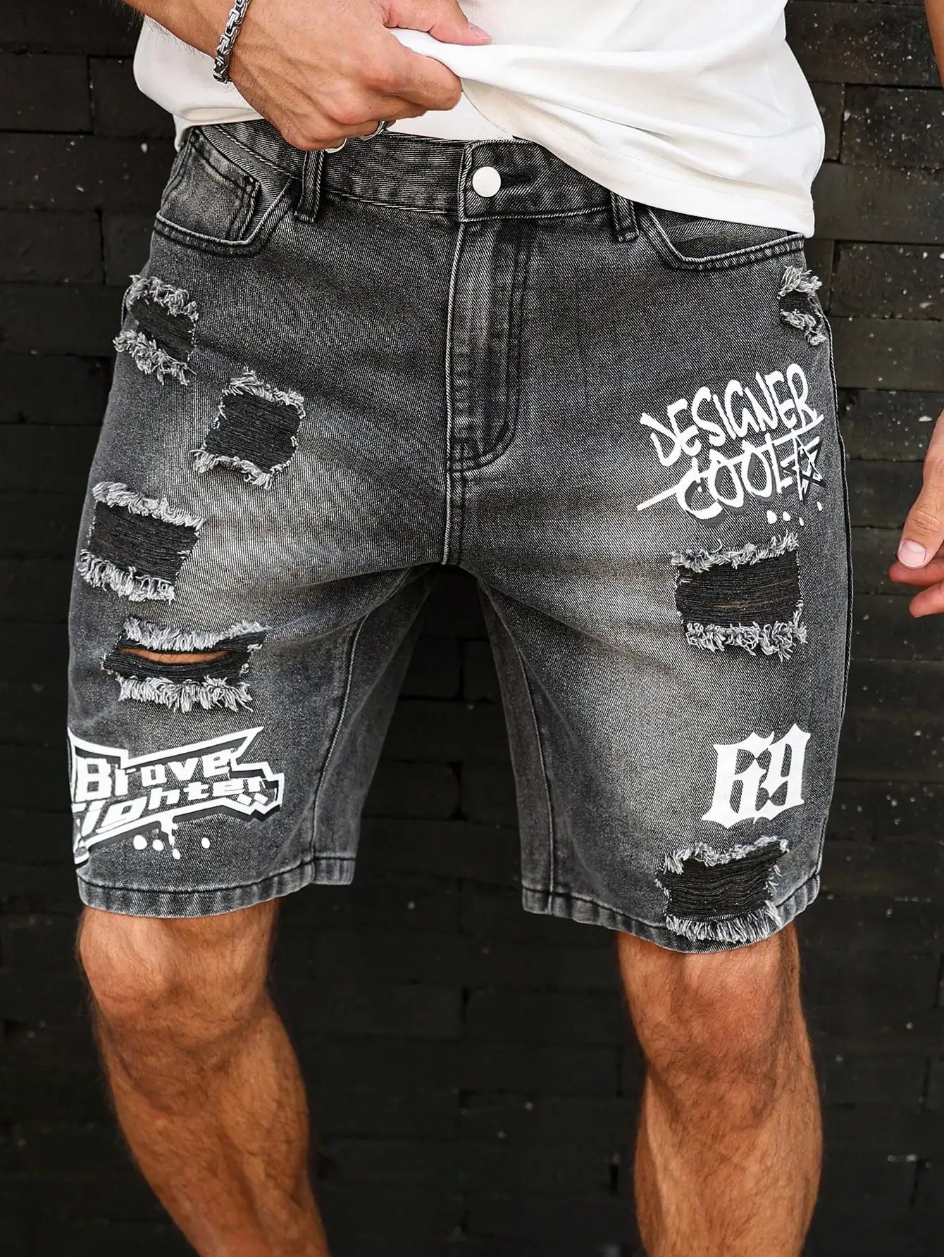 Distressed Ripped Denim Shorts