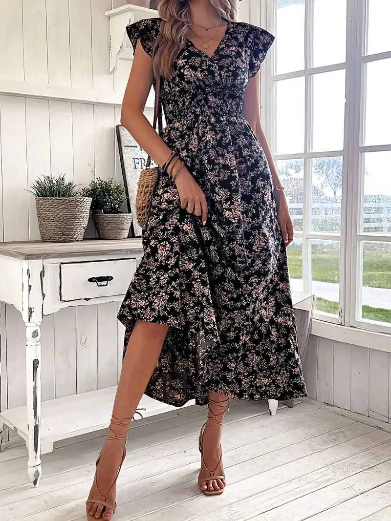 Plus Size Floral Swing Dress