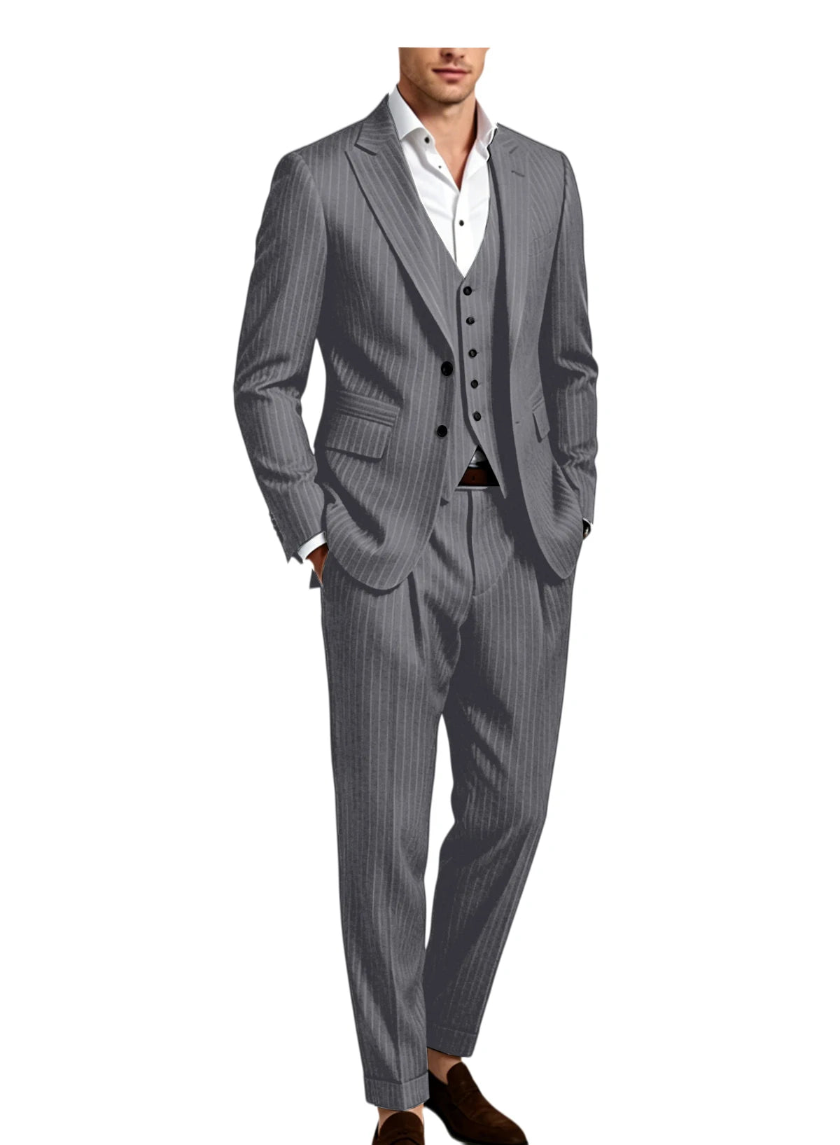 Pinstripe Three-Piece Formal Tuxedo