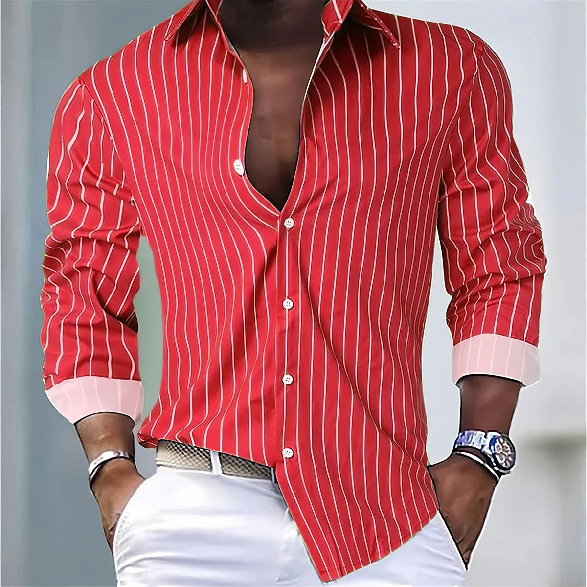 Striped Office Dress Shirt