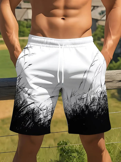 Coconut Tree Print Swim Trunks