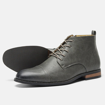 Leather Ankle Zip Boots
