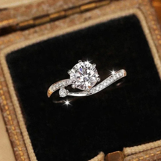 Zircon Prong Wedding Band