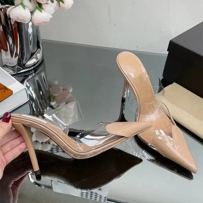 Transparent Heart Mules
