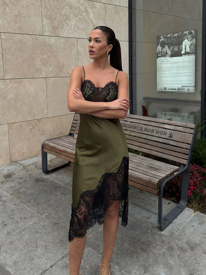 Side-Zip Lace Maxi Dress