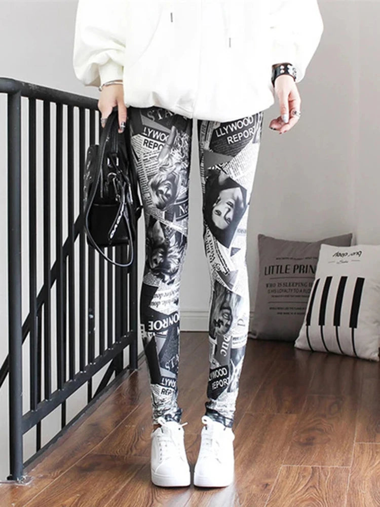 Graffiti Floral Print Leggings