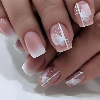 Pink Floral Press On Nails