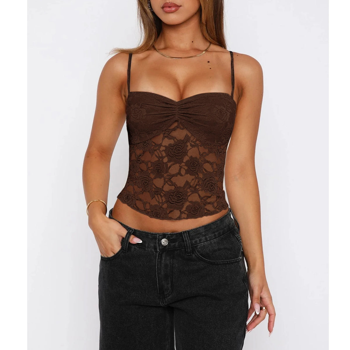 Ruched Lace Camisole