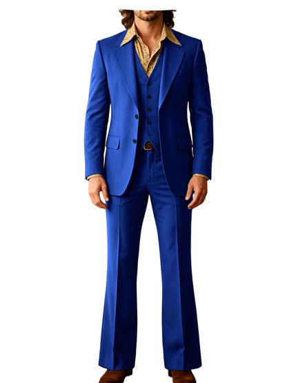Retro Bell-Bottom Three-Piece Suit