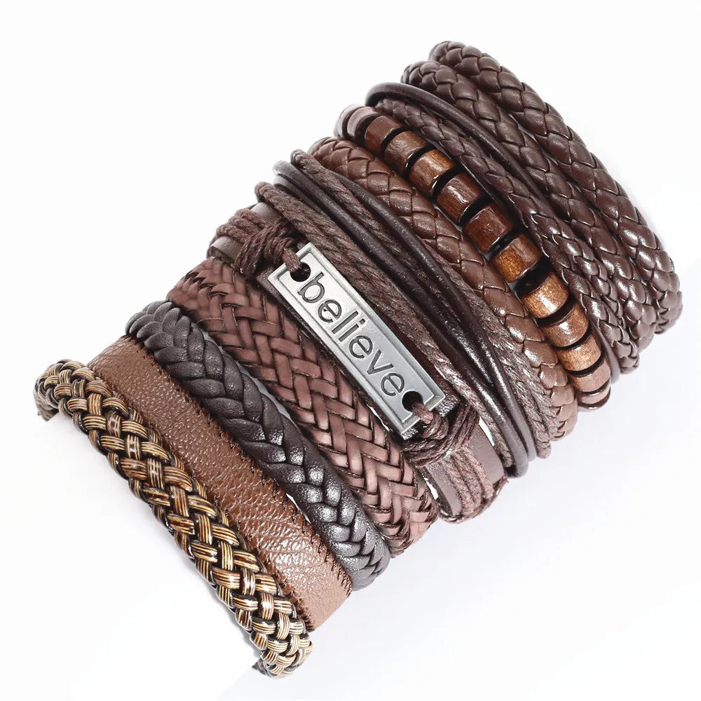 Leather Wrap Rope Bracelet