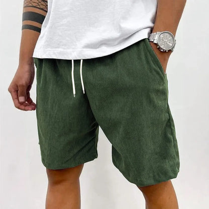 Corduroy Drawstring Casual Shorts