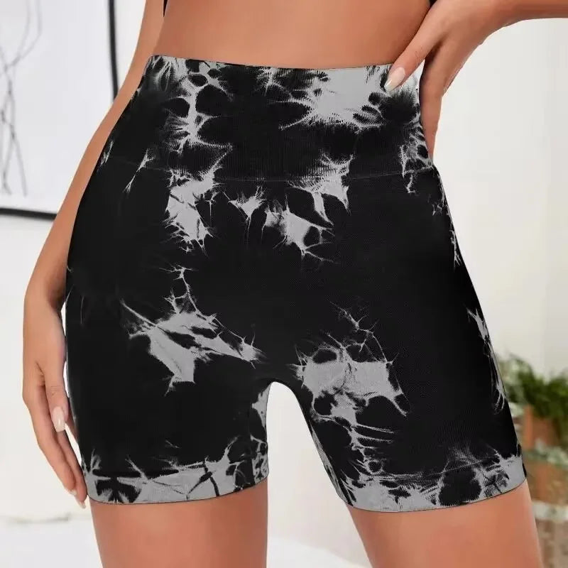 Seamless Tie-Dye Yoga Shorts