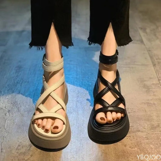 Roman Platform Wedge Sandals