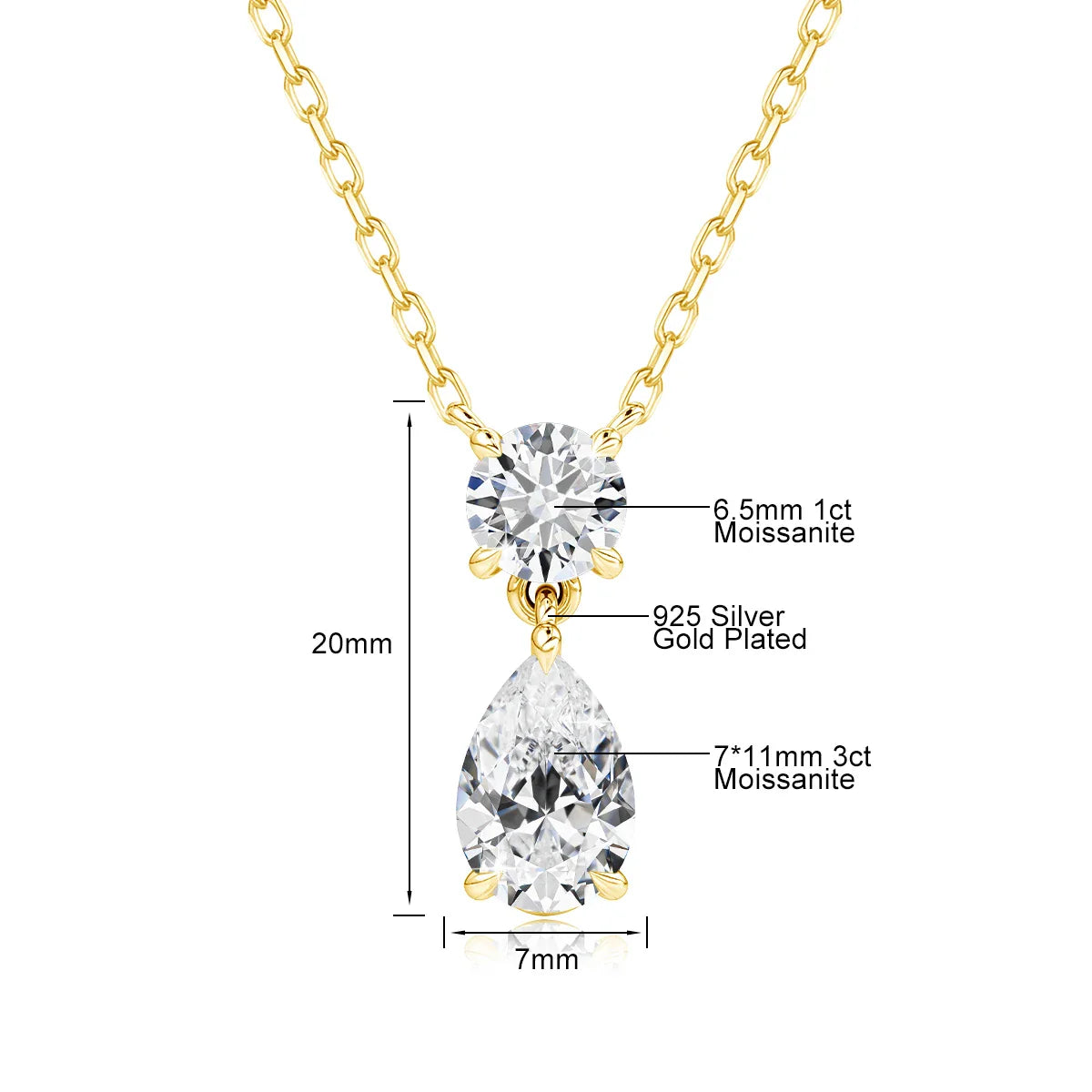 Pear Moissanite Pendant