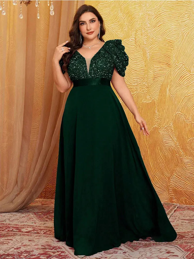Plus Size Sparkling Evening Gown