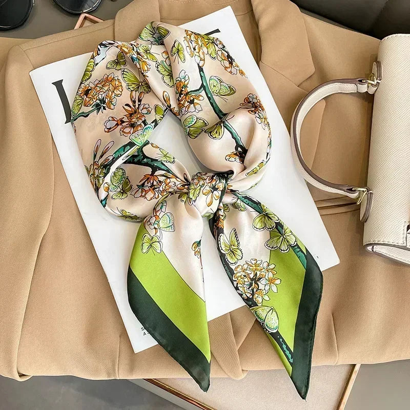Luxury Print Silk Square Scarf