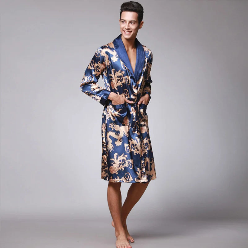 Golden Dragon Silk Bathrobe