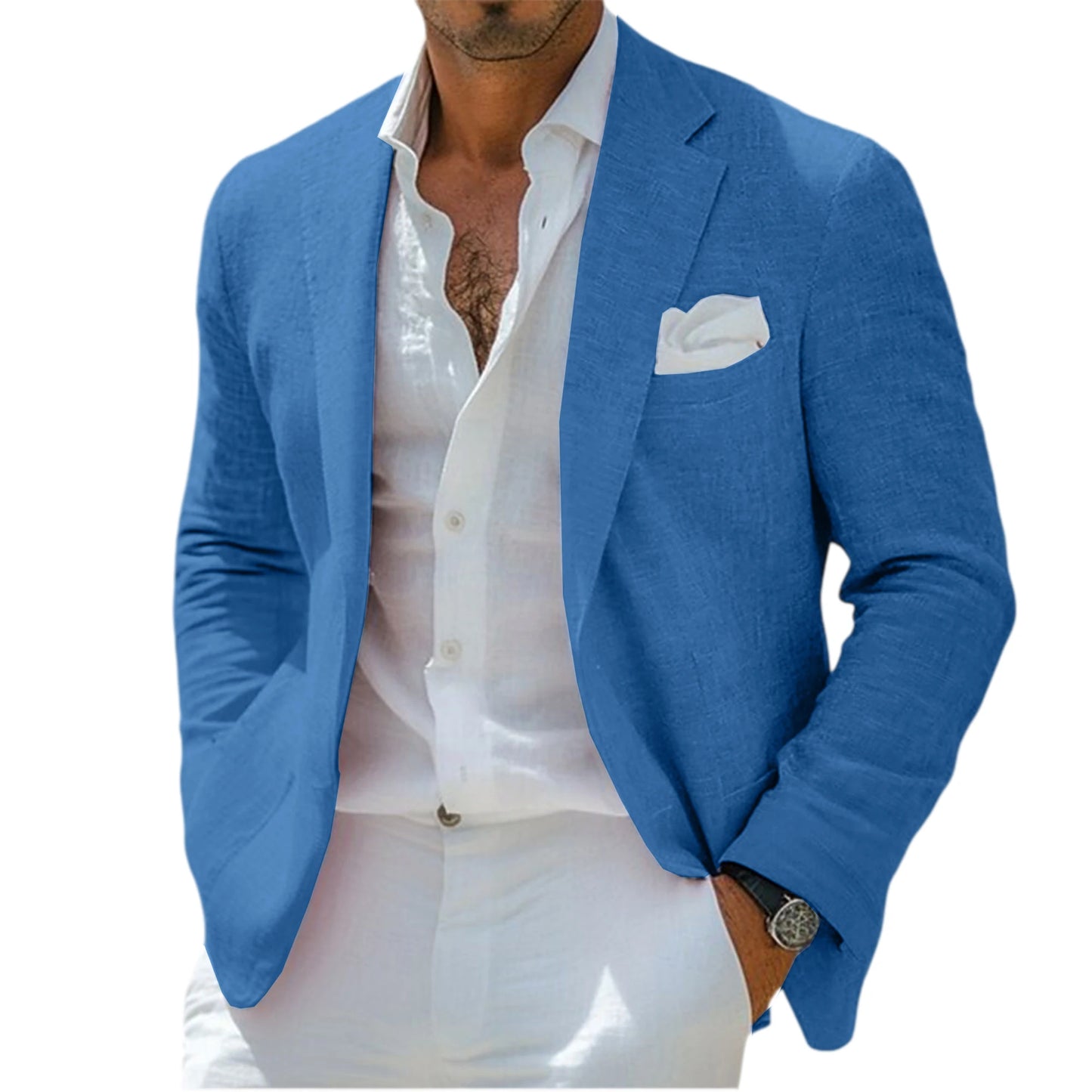 Linen Blend Notch-Lapel Sport Coat