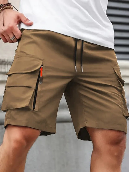 Multi-Pocket Overalls Cargo Shorts