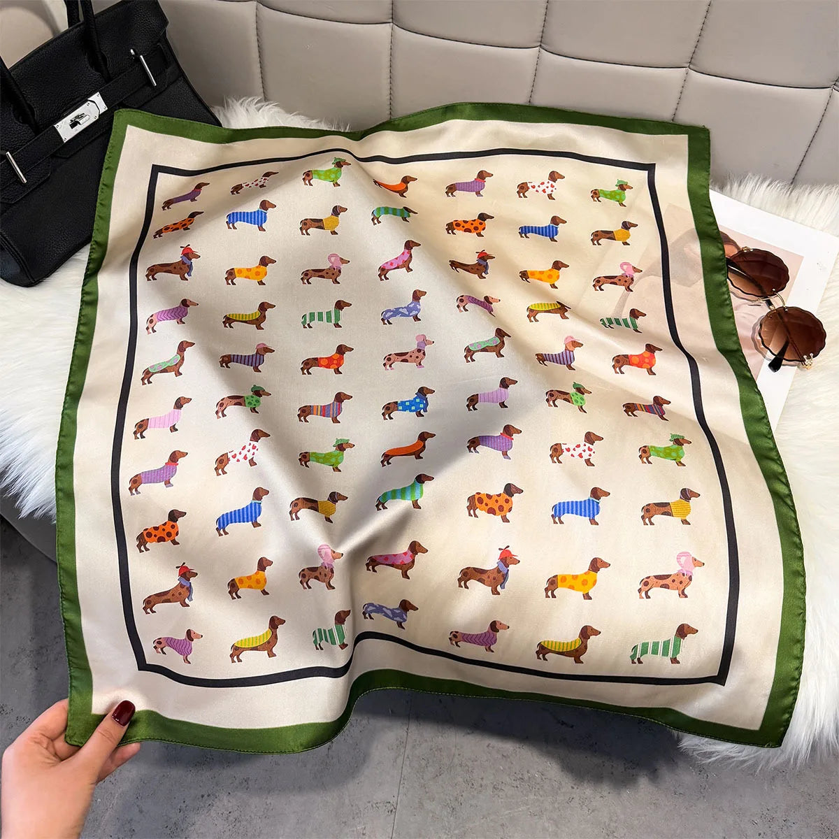 Fruit Print Korean Square Scarf