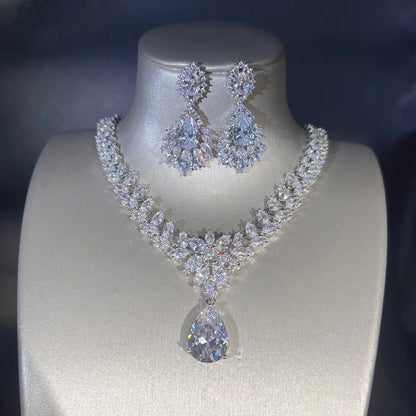 Zircon Necklace & Bracelet Set