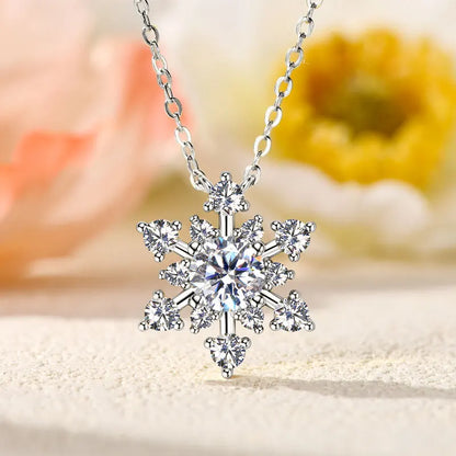 Moissanite Snowflake Necklace