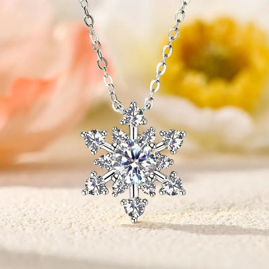 Moissanite Snowflake Necklace
