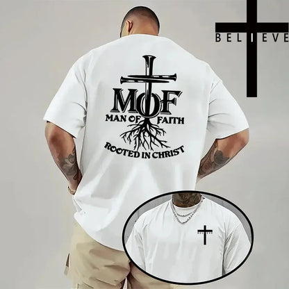 Jesus Cross Print Cotton Tee