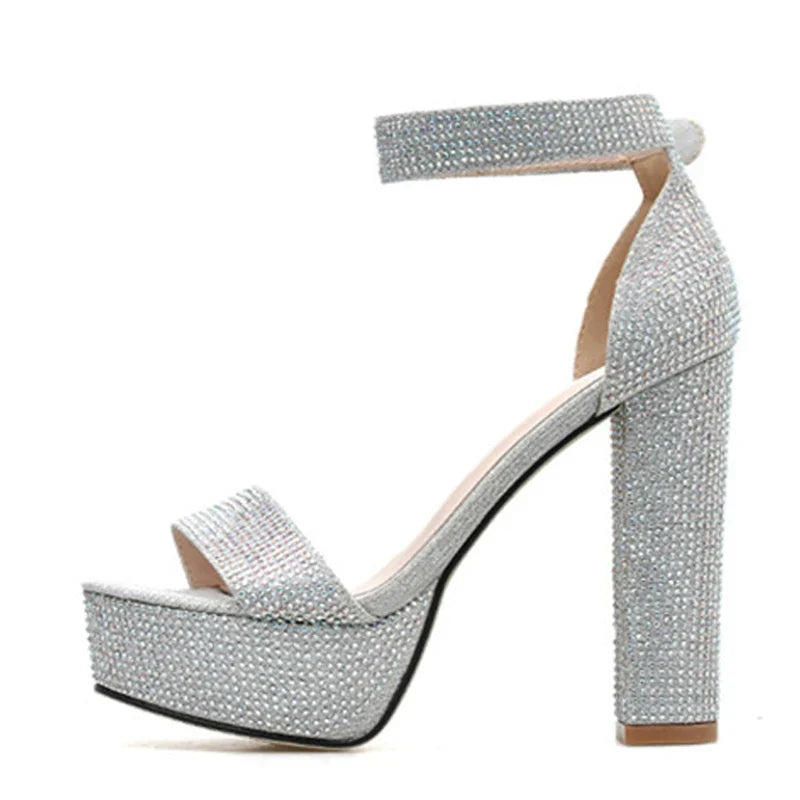 Rhinestone Platform Sandals