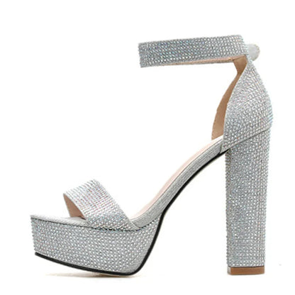 Rhinestone Platform Sandals