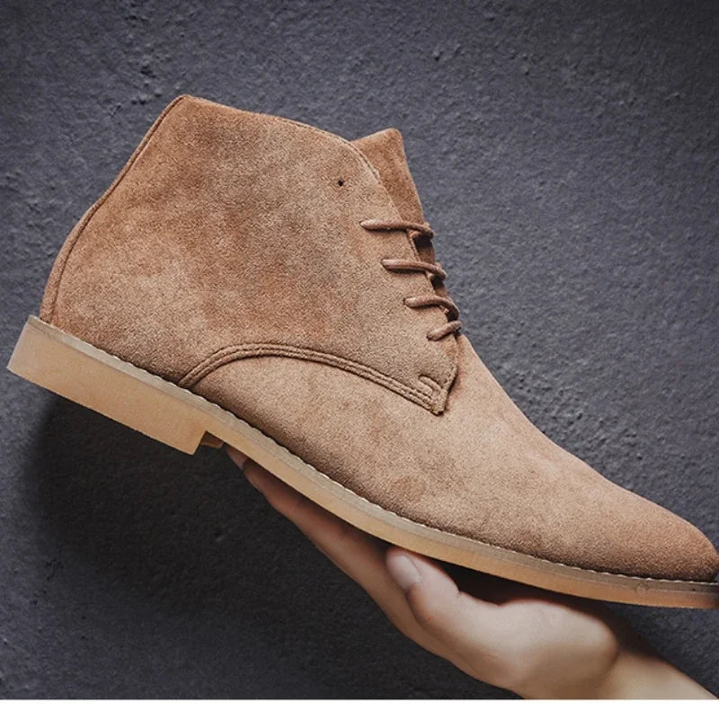 Brown Suede Leather Chelsea Boots