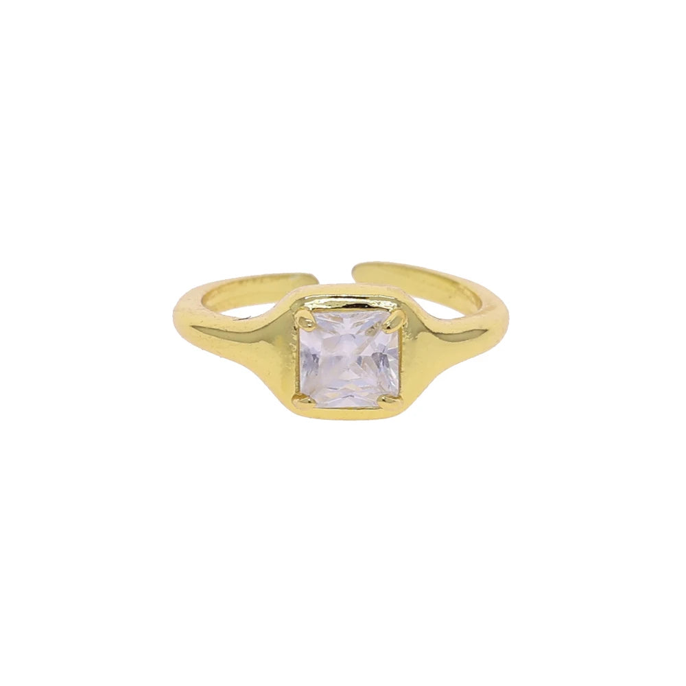 Oval CZ Adjustable Mood Ring