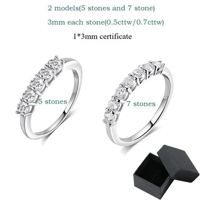 3mm Moissanite Silver Ring
