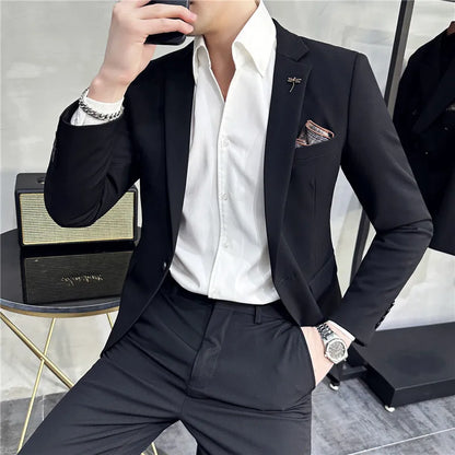 Single-Breasted Plus-Size Slim Tuxedo Suit