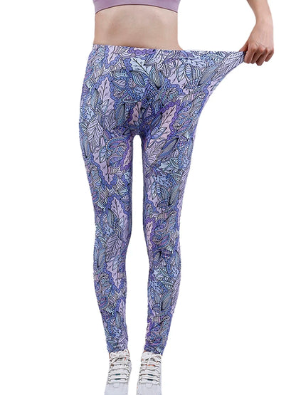 Floral Print High-Waist Jeggings