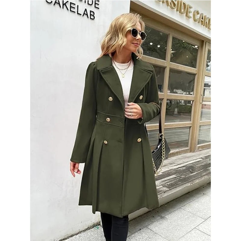 Lined Woolen Trench Coat