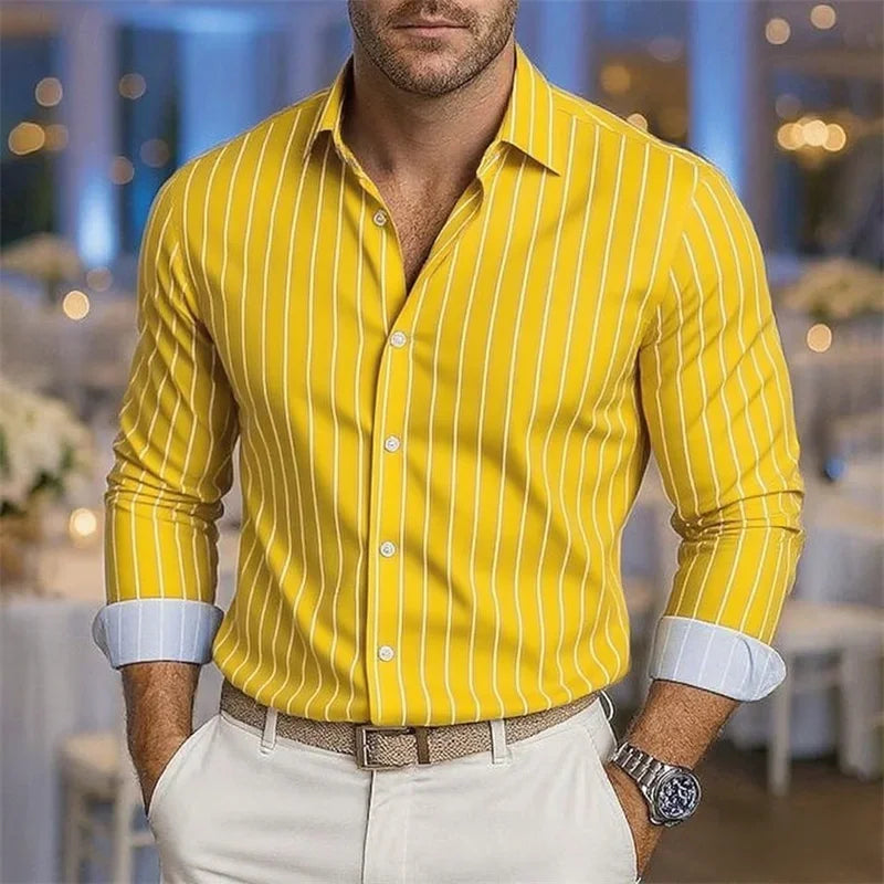 Striped Silk Wedding Shirt
