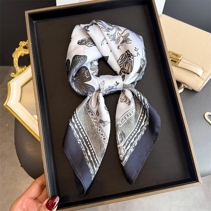 Floral Polyester Square Scarf