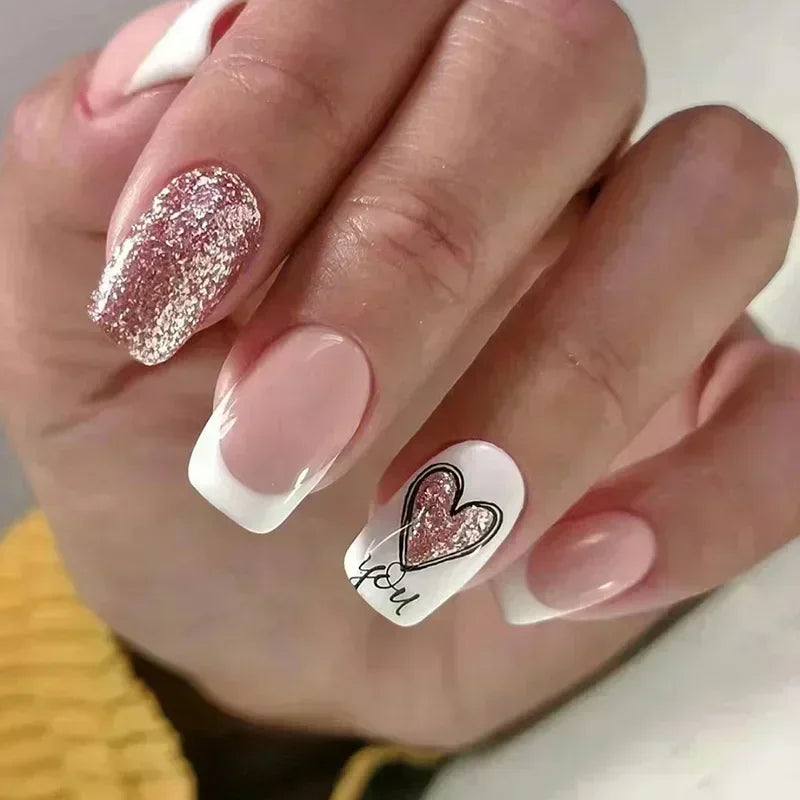 Glitter Coffin Press On Nails