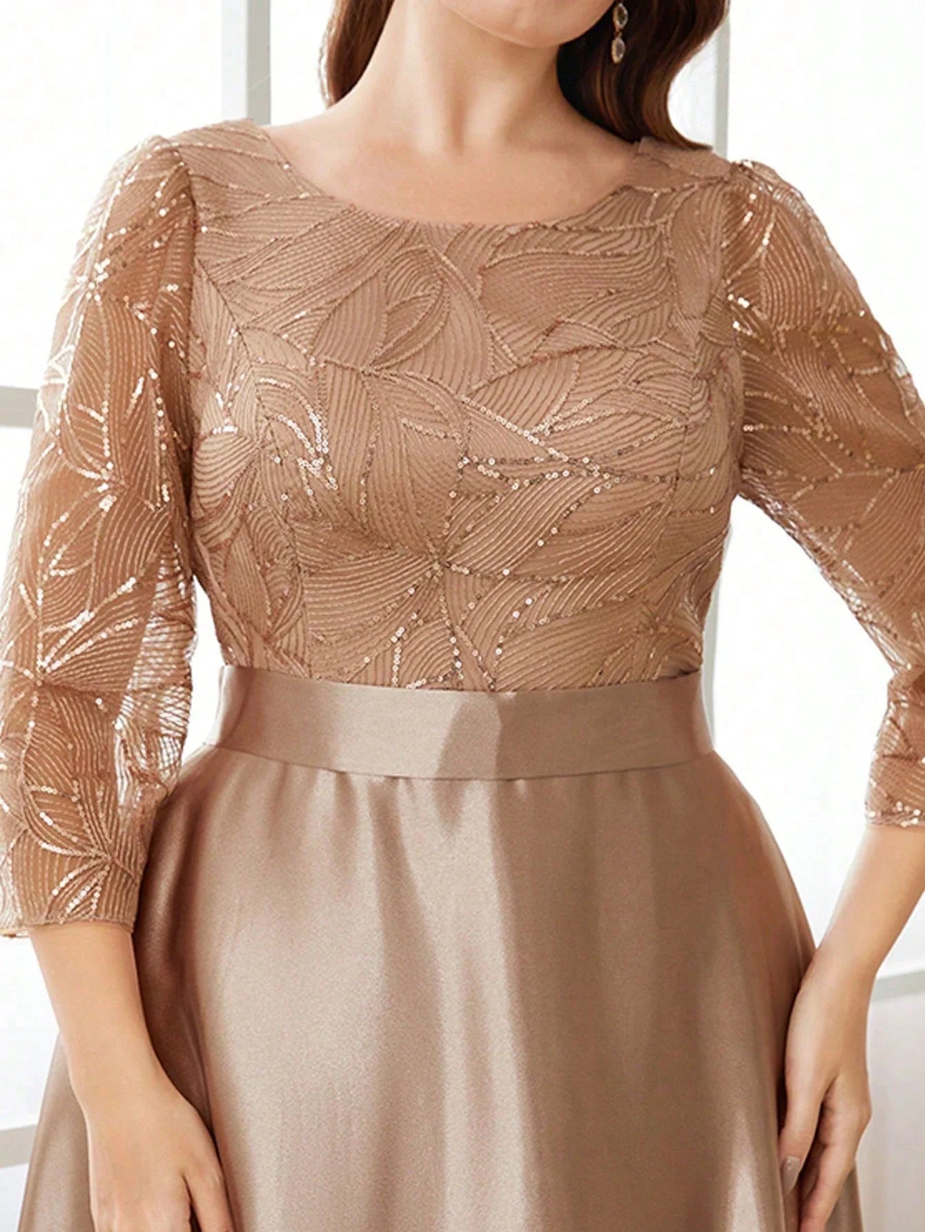 MGIACY Sequin Patchwork Satin Ball Gown